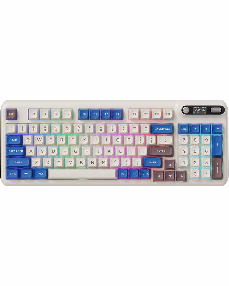 Бездротова клавіатура KZZI Z98 UA/ENG (Rainbow Switch) Latte (6977534870437)